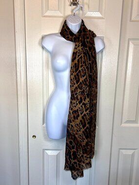 Lulla Collection Animal Print 67" Long Scarf